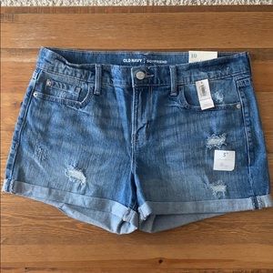 Boyfriend distressed jean shorts